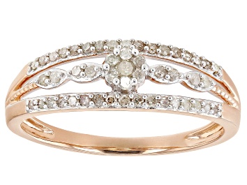 Picture of Pre-Owned White Diamond 14k Rose Gold Over Sterling Silver Open Design Ring 0.25ctw