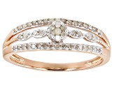 Pre-Owned White Diamond 14k Rose Gold Over Sterling Silver Open Design Ring 0.25ctw