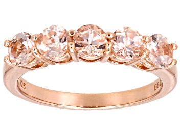 Picture of Pre-Owned Peach Morganite 18k Rose Gold Over Sterling Silver Ring 0.94ctw