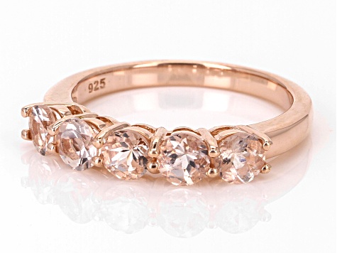 Pre-Owned Peach Morganite 18k Rose Gold Over Sterling Silver Ring 0.94ctw