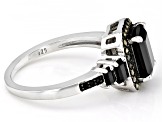 Pre-Owned Black Spinel Rhodium Over Sterling Silver Ring 2.26ctw