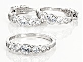 Pre-Owned White Cubic Zirconia Rhodium Over Sterling Silver Jewelry Set 3.33ctw