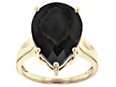 Pre-Owned Brown Smoky Quartz 18k Yellow Gold Over Sterling Silver Ring 9.00ct