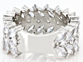 Pre-Owned White Cubic Zirconia Rhodium Over Sterling Silver Ring 7.26ctw