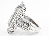 Pre-Owned White Cubic Zirconia Platinum Over Sterling Silver Ring 3.73ctw