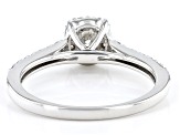 Pre-Owned White Diamond 10k White Gold Halo Ring 0.50ctw