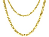 Pre-Owned 18k Yellow Gold Over Bronze Multi-Row Rolo Link 21 Inch Necklace