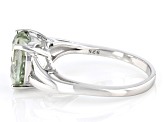 Pre-Owned Prasiolite Rhodium Over Sterling Silver Solitaire Ring 3.03ct