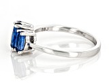 Pre-Owned Blue Kyanite Rhodium Over Sterling Silver Ring 1.20ctw
