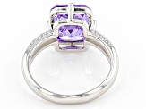 Pre-Owned Lavender and White Cubic Zirconia Rhodium Over Silver Ring  (6.03ctw DEW)