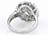 Pre-Owned White Cubic Zirconia Rhodium Over Sterling Silver Ring 9.53ctw