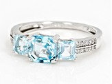 Pre-Owned Sky Blue Topaz Rhodium Over Sterling Silver Ring 1.88ctw