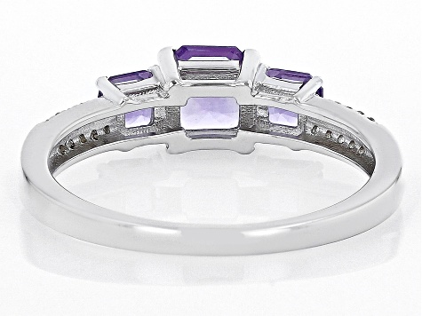 Pre-Owned Purple Amethyst Rhodium Over Sterling Silver Ring 1.45ctw