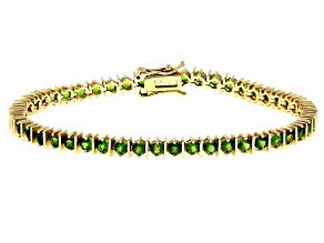 Pre-Owned Green Chrome Diopside 18k Yellow Gold Over Sterling Silver Bracelet 6.86ctw