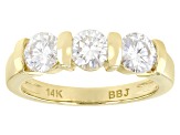 Pre-Owned Moissanite 14k Yellow Gold Band Ring .45ctw DEW