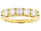 Pre-Owned Moissanite 14k Yellow Gold Over Silver Band Ring .80ctw DEW
