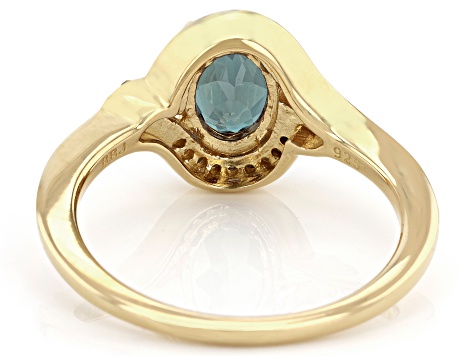 Pre-Owned Blue Lab Created Alexandrite 18k Yellow Gold Over Sterling Silver Ring 1.42ctw