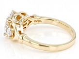 Pre-Owned Moissanite 14k yellow gold over sterling silver 3 stone ring 2.16ctw DEW