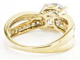 Pre-Owned Moissanite 14k Yellow Gold Over Sterling Silver Crossover 2.04ctw DEW.