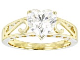 Pre-Owned Moissanite 14k Yellow Gold Solitaire Ring 1.80ct D.E.W