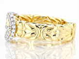 Pre-Owned Moissanite 14k Yellow Gold Over Silver Buckle Ring .71ctw DEW