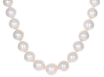 Picture of Pre-Owned Genusis™ White Cultured Freshwater Pearl Rhodium Over Sterling Silver 20 Inch Necklace