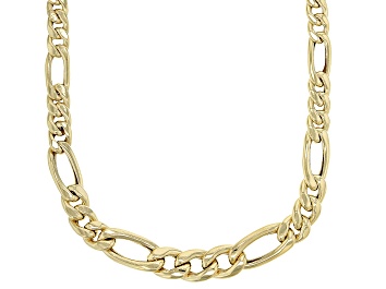 Picture of Pre-Owned 18k Yellow Gold Over Sterling Silver 4-7mm Graduated Figaro 20 Inch Chain