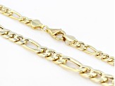 Pre-Owned 18k Yellow Gold Over Sterling Silver 4-7mm Graduated Figaro 20 Inch Chain