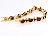 Pre-Owned Lab Created Ruby 18k Yellow Gold Over Sterling Silver Bracelet 31.95ctw