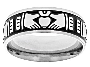 Pre-Owned Stainless Steel Claddagh Band Ring