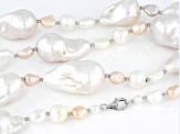 Pre-Owned Genusis™ Multi-Color Cultured Freshwater Pearl Rhodium Over Silver 36 Inch Necklace