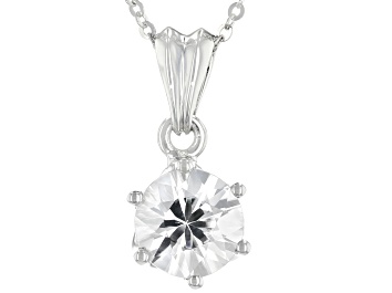 Picture of Pre-Owned Round White Zircon Solitaire Platinum Pendant With Chain 2.29ct