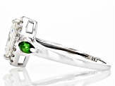 Pre-Owned Strontium Titanate with Chrome Diopside and White Zircon Rhodium Over Silver Ring 1.18ctw