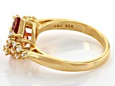 Pre-Owned Champagne and White Cubic Zirconia 18k Yellow Gold Over Sterling Silver Ring. (2.64ctw DEW