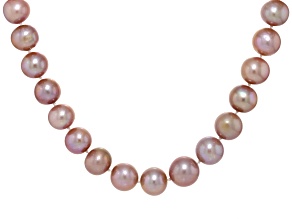 Pre-Owned Natural Pink Cultured Freshwater Pearl White Silver Necklace 467.50Ctw