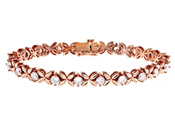 Picture of Pre-Owned White Cubic Zirconia Rose Gold Over Brass Bracelet 3.88Ctw