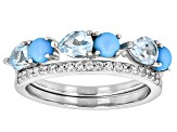 Pre-Owned Sky Blue Topaz Rhodium Over Silver Ring 1.08ctw