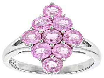 Picture of Pre-Owned Pink Ceylon Sapphire Rhodium Over Sterling Silver Ring 1.27ctw