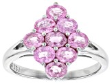 Pre-Owned Pink Ceylon Sapphire Rhodium Over Sterling Silver Ring 1.27ctw