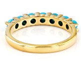 Pre-Owned Sleeping Beauty Turquosie 18k Yellow Gold Over Sterling Silver Ring