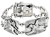 Pre-Owned Rhodium Over Sterling Silver Native American Horse Bracelet