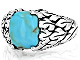 Pre-Owned Blue Composite Turquoise Sterling Silver Solitaire Ring
