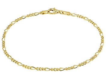 Picture of Pre-Owned 18k Yellow Gold Over Sterling Silver 2mm Figaro Link Bracelet