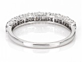 Pre-Owned White Diamond Rhodium Over Sterling Silver Cluster Band Ring 0.25ctw