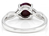 Pre-Owned Red Indian Star Ruby Rhodium Over Sterling Silver Ring 2.71ctw
