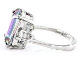 Pre-Owned Multi-Color Quartz Rhodium Over Sterling Silver Ring 6.70ctw