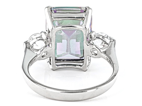 Pre-Owned Multi-Color Quartz Rhodium Over Sterling Silver Ring 6.70ctw