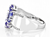 Pre-Owned Blue Tanzanite Rhodium Over Sterling Silver Ring 1.28ctw