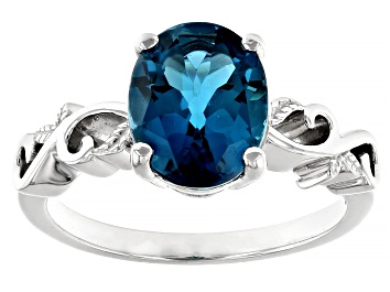 Picture of Pre-Owned London Blue Topaz Rhodium Over Sterling Silver Solitaire Ring 2.80ct