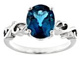 Pre-Owned London Blue Topaz Rhodium Over Sterling Silver Solitaire Ring 2.80ct